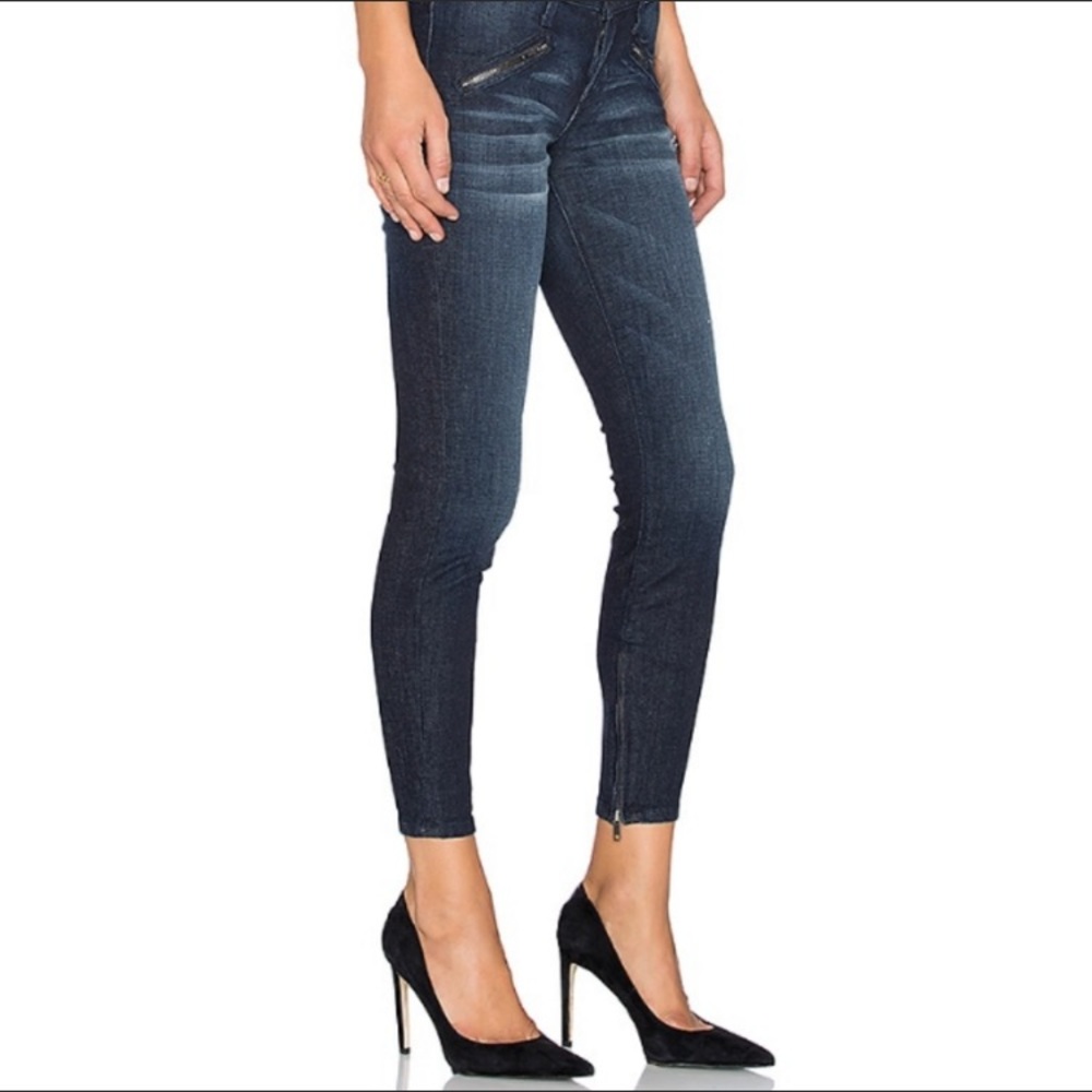 ~Current Elliott "The Silverlake Zip" Skinny Jeans Size 29 Sargent Destroy~ - Picture 5 of 14